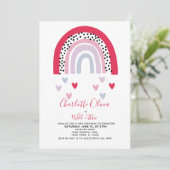 Wilde en Drie Roze Regenboogmeisjes: Birthday Part Kaart (Staand voorkant)