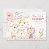 Wilde en Drie Tribale Woodlanddieren 3e verjaardag Kaart (Voorkant)