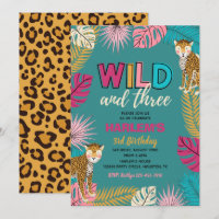 Wilde en Drie Uitnodiging | Cheetah Invitation
