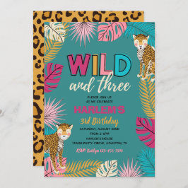 Wilde en Drie Uitnodiging | Cheetah Invitation