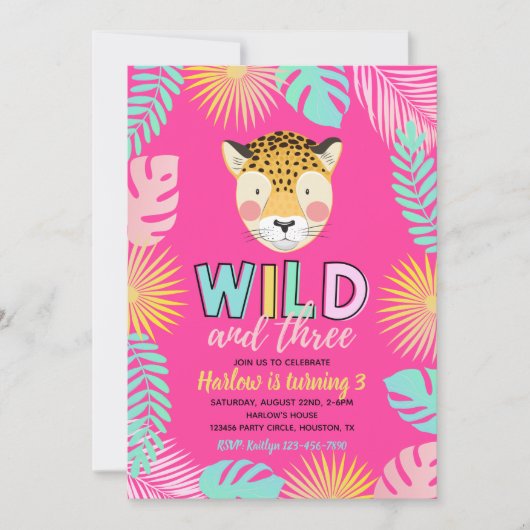 Wilde en Drie Uitnodiging | Wilde en Drie (Voorkant)