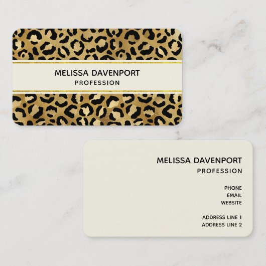 Wilde en Exotic Leopard Print Pattern Visitekaartj Visitekaartje (Voorkant / Achterkant)
