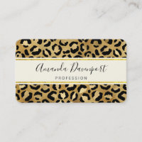 Wilde en Exotic Leopard Print Pattern Visitekaartj