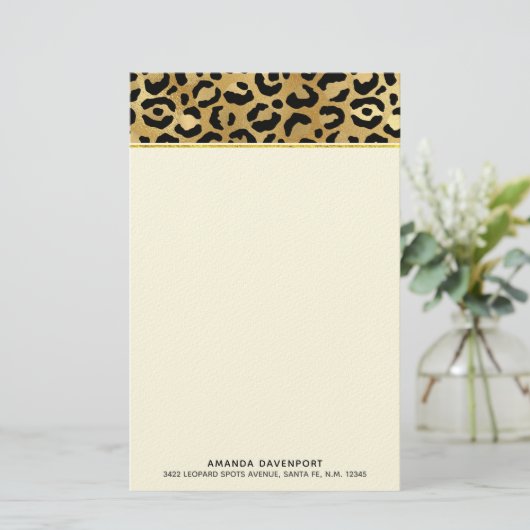 Wilde en exotische luipspatroon briefpapier (Staand voorkant)