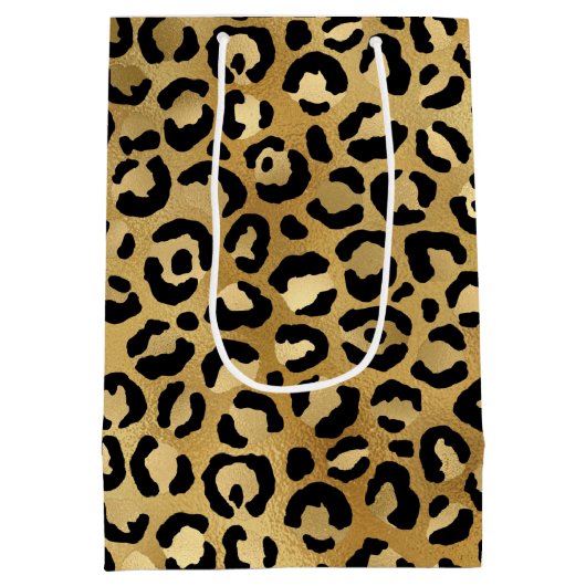 Wilde en exotische luipspatroon medium cadeauzakje (Achterkant)