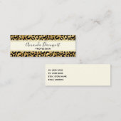 Wilde en exotische luipspatroon mini visitekaartje (Voorkant / Achterkant)