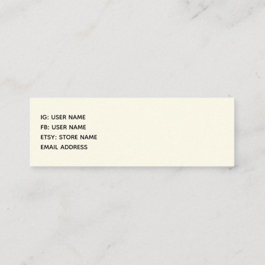 Wilde en exotische luipspatroon mini visitekaartje (Achterkant)