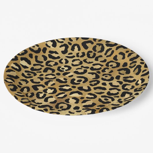 Wilde en exotische luipspatroon papieren bordje (Gekanteld)