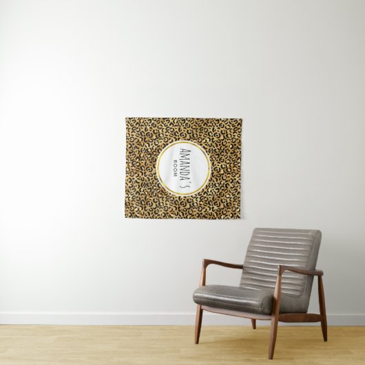 Wilde en exotische luipspatroon wandkleed (In Situ (horizontaal))