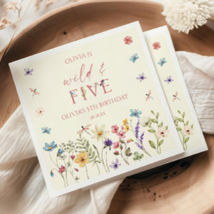 Wilde en Five Wildflower 5e verjaardagsfeestje Servet