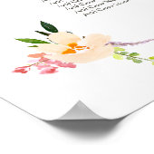 Wilde en Floral Wedding Reception Zetel Poster (Hoek)