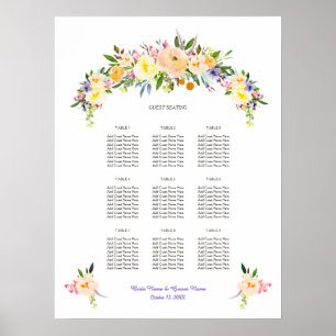 Wilde en Floral Wedding Reception Zetel Poster