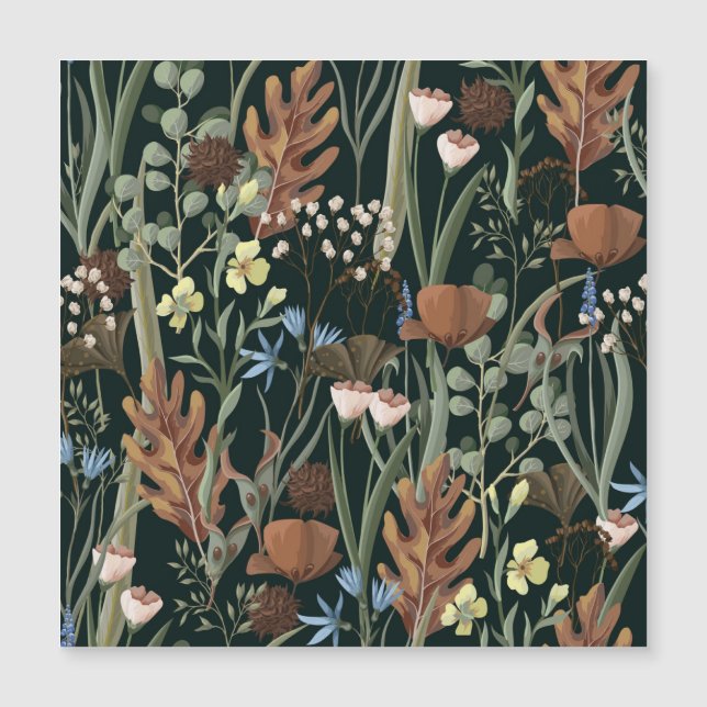 Wilde en gedroogde bloemen patroon. (Voorkant)