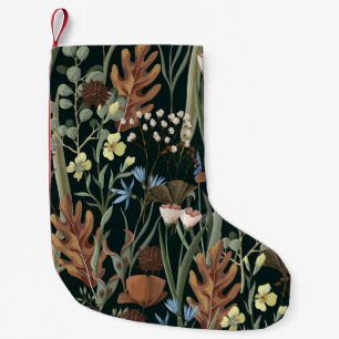 Wilde en gedroogde bloemen patroon. kleine kerstsok