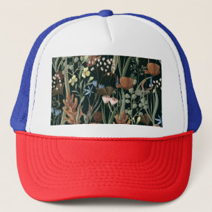 Wilde en gedroogde bloemen patroon. trucker pet