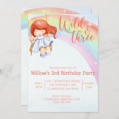 Wilde en gratis regenboog derde verjaardag kaart (Voorkant / Achterkant)