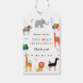 Wilde en grillige 2e verjaardag cadeaulabel (Voorkant)