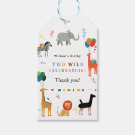 Wilde en grillige 2e verjaardag cadeaulabel