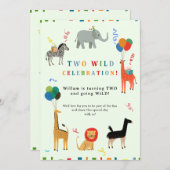 Wilde en grillige 2e verjaardag kaart (Voorkant / Achterkant)