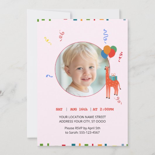 Wilde en grillige 2e verjaardag kaart (Achterkant)