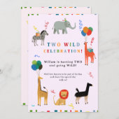 Wilde en grillige 2e verjaardag kaart (Voorkant / Achterkant)