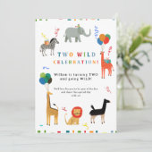 Wilde en grillige 2e verjaardag kaart (Staand voorkant)