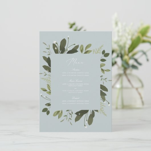 Wilde en Groene Menukaart (Staand voorkant)