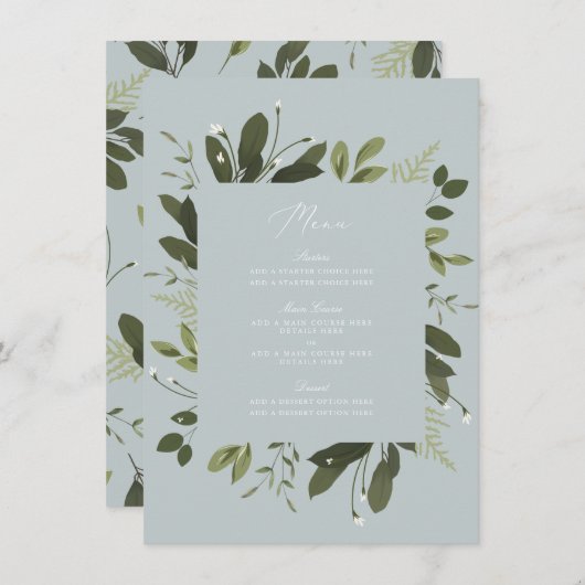 Wilde en Groene Menukaart (Voorkant / Achterkant)