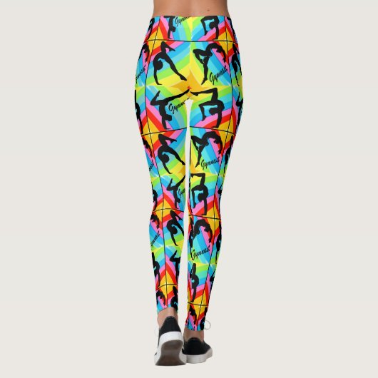 WILDE EN KLEURRIJKE PRINT GYMNASTIEK LEGGINGS (Achterkant)