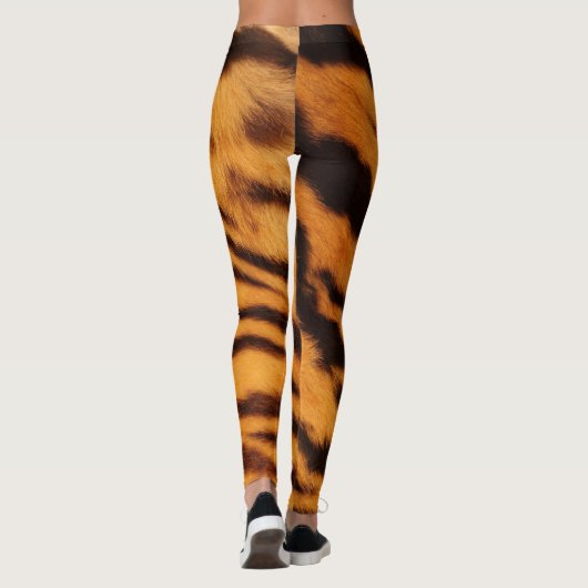 Wilde en Levendige Oranje tijgerstrepen Leggings (Achterkant)