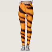 Wilde en Levendige Oranje tijgerstrepen Leggings (Voorkant)