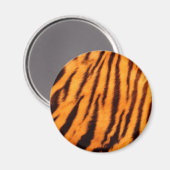 Wilde en Levendige Oranje tijgerstrepen Magneet (Voorkant / Achterkant)