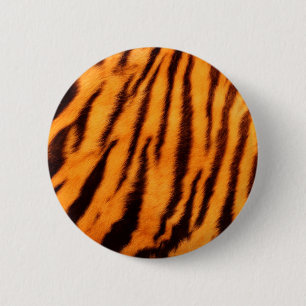 Wilde en Levendige Oranje tijgerstrepen Ronde Button 5,7 Cm