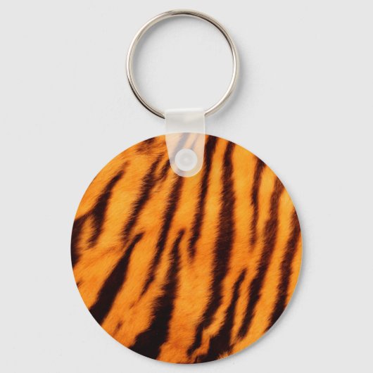 Wilde en Levendige Oranje tijgerstrepen Sleutelhanger (Voorkant)