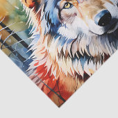 Wilde en levendige wolvenportretten in Waterverf Tissuepapier (Detail)