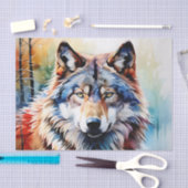 Wilde en levendige wolvenportretten in Waterverf Tissuepapier (Craft)