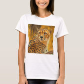 Wilde en Majestic: olieverf Cheetah Art afdrukken T-shirt (Voorkant)