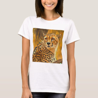 Wilde en Majestic: olieverf Cheetah Art afdrukken T-shirt