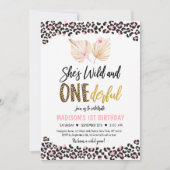 Wilde en ONEderful Leopard Print Pink Birthday Kaart (Voorkant)