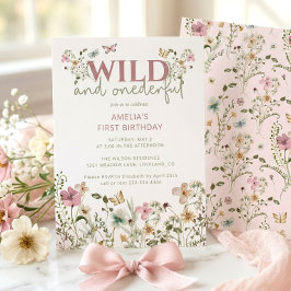 Wilde en Onederful Wildflower 1e verjaardag Kaart