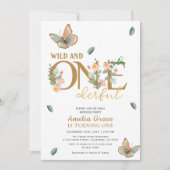 Wilde en prachtige perzik bloemen 1e verjaardag kaart (Voorkant)