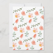 Wilde en prachtige perzik bloemen 1e verjaardag kaart (Achterkant)