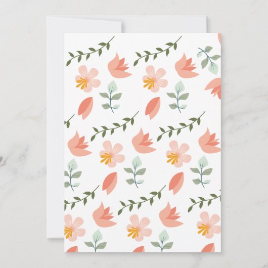 Wilde en prachtige perzik bloemen 1e verjaardag kaart (Achterkant)