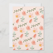 Wilde en prachtige perzik bloemenmeisje 1e verjaar kaart (Achterkant)