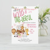 Wilde en prachtige roze baby dierlijke verjaardag kaart (Staand voorkant)