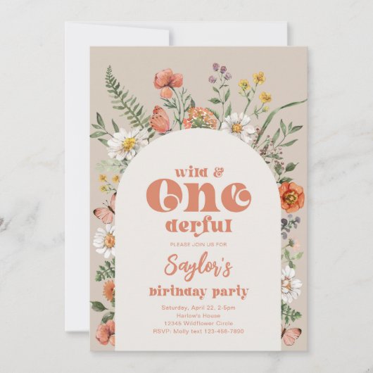 Wilde en prachtige verjaardagsuitnodiging kaart (Voorkant)