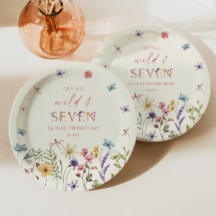 Wilde en Seven Wildflower 7e verjaardagsfeestje Papieren Bordje