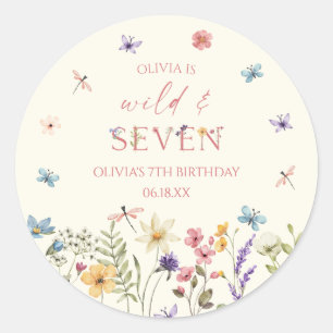 Wilde en Seven Wildflower 7e verjaardagsfeestje Ronde Sticker