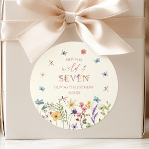 Wilde en Seven Wildflower 7e verjaardagsfeestje Ronde Sticker