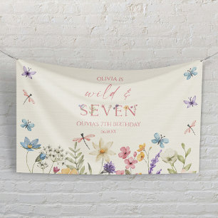 Wilde en Seventh Wildflower 7e Verjaardagsfeestje Spandoek